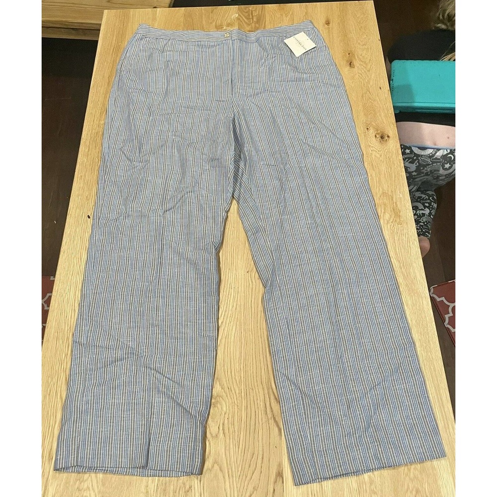 NEW Covington Wide Leg Linen Blend Pants.Size 18 55% Linen/ 45% Rayon NWT